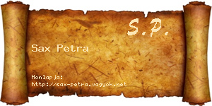Sax Petra névjegykártya